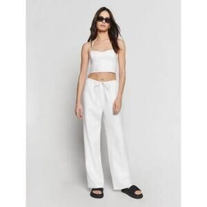 Reformation Jaida Linen Two Piece Set White Size 12 NWT Summer Resort